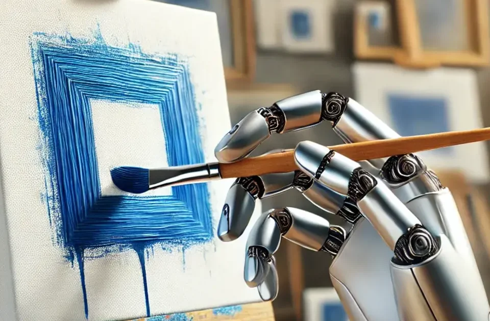 Inteligência Artificial e Arte: Influência e Impactos inteligencia artificial e arte robo pintando quadro