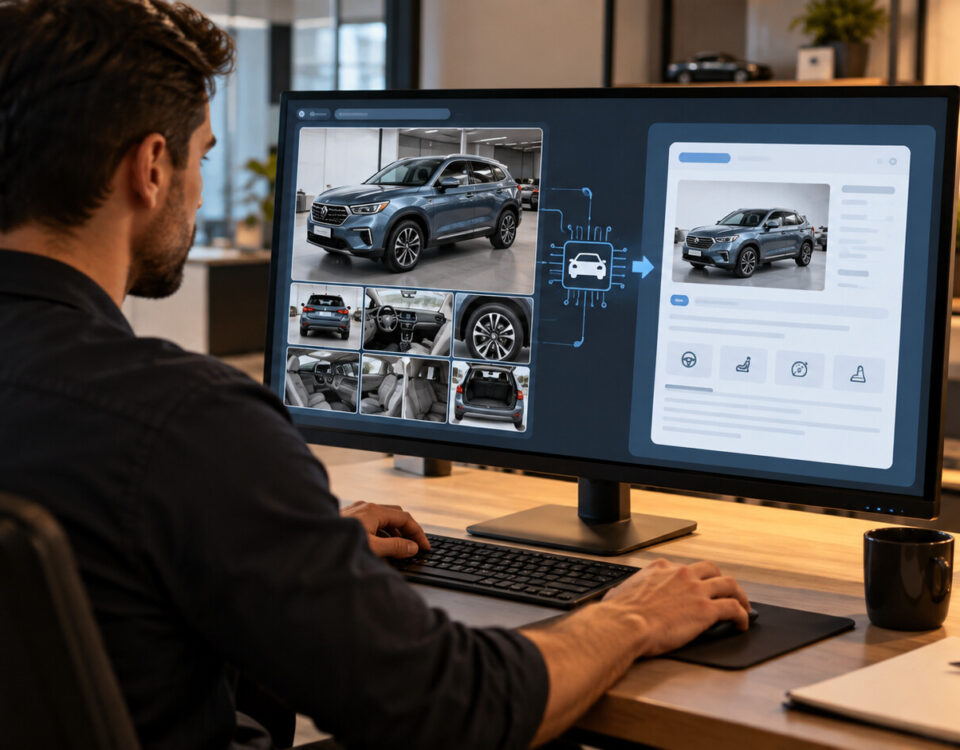 Como a IA transforma fotos de carros em anúncios completos?